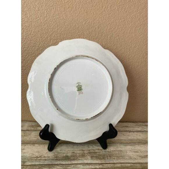 Antique Limoges Coronet Plate Hand Painted Violets Gold Trim France 1900s - Picture 3 of 11